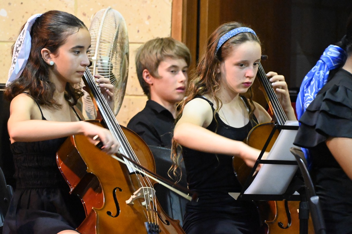 Orchestra members performing at the 2025 concert.